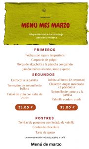 Menú de marzo