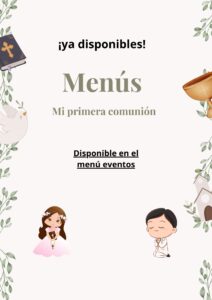 Documento A4 Menú de Banquete de Comunión Ilustrado Blanco Verde y Dorado (2)